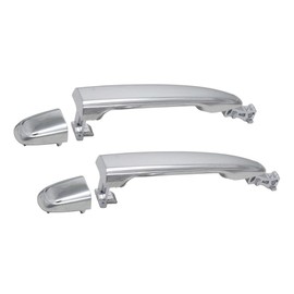 KarParts360 For Toyota Land Cruiser 2002 03 04 05 06 2007 Exterior Door Handles Rear Driver and Passenger Side Pair Chrome | Excluded Push Button Start | Excluded Key Hole | Replacement For 6921058010