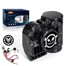 FARBIN Motorcycle Air Horn with Horn Cover Kit 150DB Super Loud Horn Wire Button