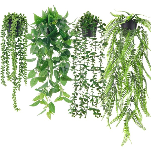 artificialplant Der Rose 4Pcs Fake Plants Hanging Artificial Ivy Vine