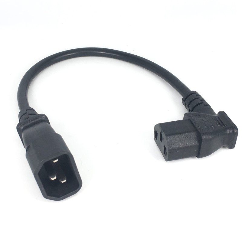 Toptekits C14 to Angled C13 Power Cords - 2ft/60cm, Right