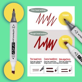 ADAXI 120 Colors Alcohol Markers Set Dual Tip,for Adult Artists Drawing,Coloring,Sketching,Illustration,Black Portable Bag,Enhanced Case Ensures Easy Storage