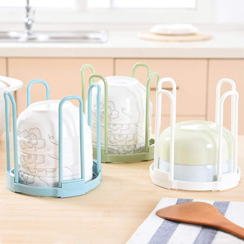 White Dinnerware Bowl Plate Racks and Holder Plastic Drain Rack
