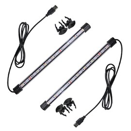 GERUI 2 x LED Plants Aquarium Lighting, Underwater Lighting Attachment Light Cover, Waterproof Lamp, 110-240 V, Multicoloured Brightening Lamp for Water Plants and Freshwater Aquariums