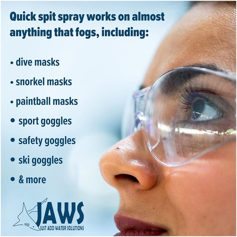 JAWS, Premium Anti-Fog Spray for Eye Glasses, Mirrors, Plastic Windows,