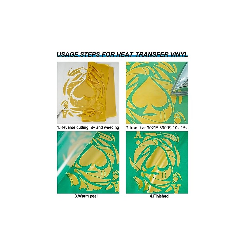 Iron-On Golden Vinyl Rolls - 12" x 8ft Glossy HTV