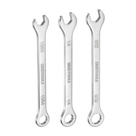 HARFINGTON Thin Combination Wrench Set 15/64" 1/4" 9/32" 30Cr13 Stainless Steel Mini Combination Spanner with Offset 12-Point Box End and 15° Angled Open End for Auto Repairs