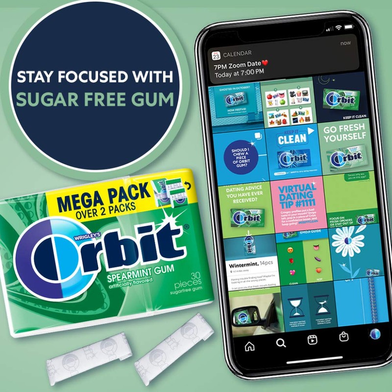 ORBIT Spearmint Sugar Free Chewing Gum, 30-Piece Pack of 6