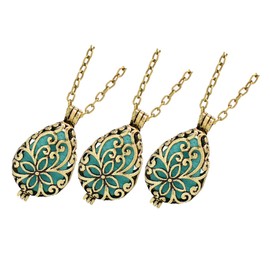 Healeved Aromatherapy Locket Pendants 3 Pack Fashion Necklace for Women Charming and Comfortable for Events