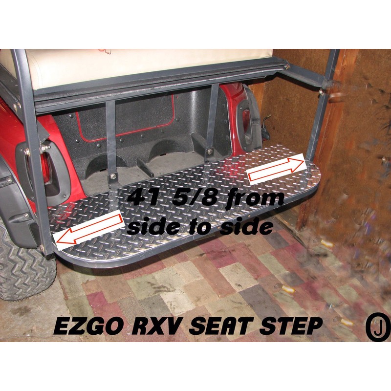 Ezgo RXV Golf Cart Diamond Plate Rear Seat Step Cover