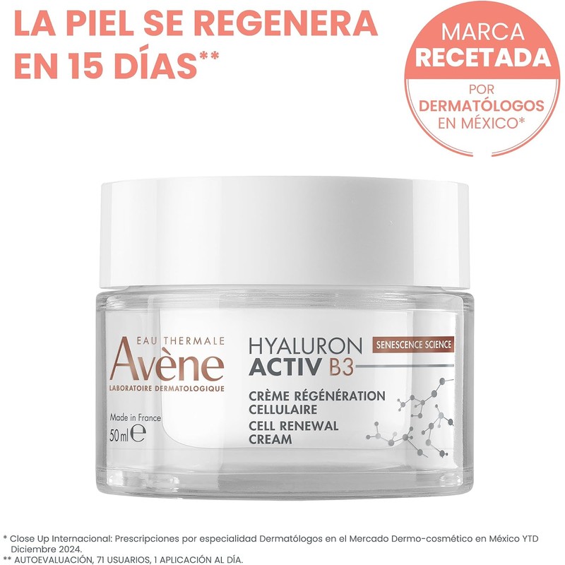 Avene Hyaluron Activ B3 Crema Facial Niacinamida y Acido Hialuronico,