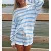Women Striped Knit Sweater Set 2 Piece Outfits Oversized Long