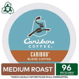 Caribou Coffee Caribou Blend, Single-Serve Keurig K-Cup Pods, Medium Roast Coffee, 24 Count (Pack of 4)