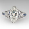 Hsitgexf Vintage Court Style Marquise and Baguette Cut Cubic Ring