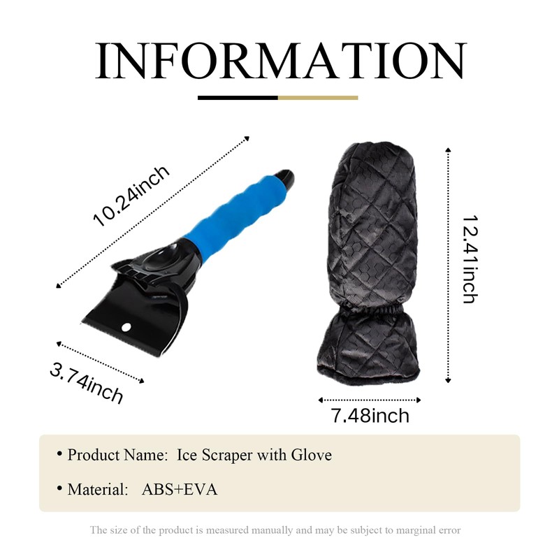 TAEAFER Ice Scraper with Glove - Waterproof Ice Scrapers Snow