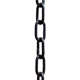 Monarch Rain Chains Aluminum Traditional Link Rain Chain, 8.5 ft Black Powder Coated Aluminum Decorative Rain Catcher Chain for Gutters, Black Aluminum Rain Gutter Replacement Downspout