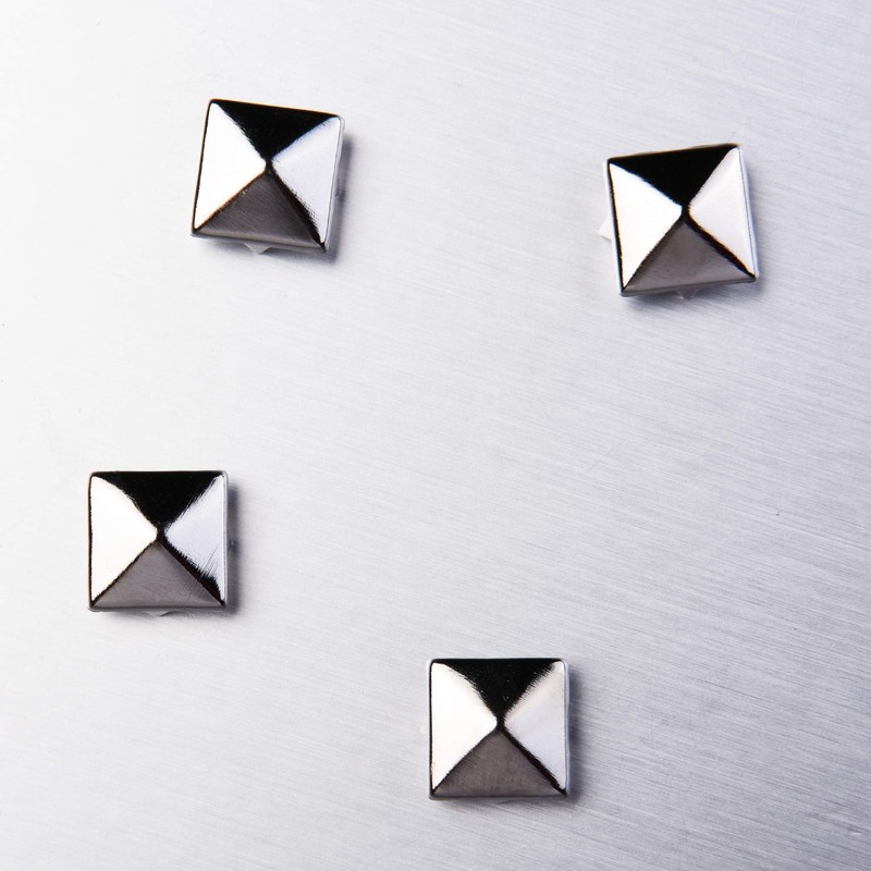 Beautyflier 100Pcs 10MM Square Pyramid Studs Silver 4 Prongs Nailhead