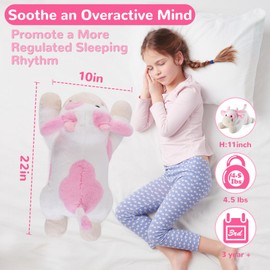 gnomantic Cow Weighted Stuffed Animals - 22 Inch 4.5 Pounds Weighted Plushies Cow Stuffed Animals - Big Plush Pillow - Cute Plush Toys Gifts for Kids & Adults (22" 4.5 lbs Pink)