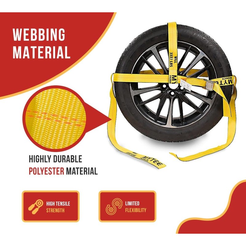 Mytee Products (4 Pack) 2" x 8' Recovery Winch Strap