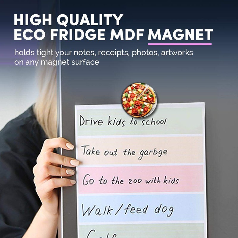 1 x Round MDF Magnet - Tasty Pizza Italian Food