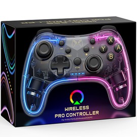 HASACOOL Switch Controller, Switch Pro Controller mit Transparent/Leuchtend/Aufwecken/App-Steuerung, Wireless Controller Kompatibel mit Android/IOS/PC, Controller Switch für Switch/Lite/OLED