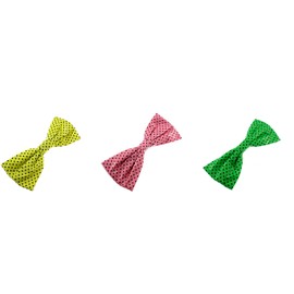 Zac's Alter Ego Set of 3 Very Large Polka Dot Hair Bows on Barrette - Neon Pop