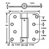 Treasem 2 Pack Self Closing Door Hinges, 4 Inch Spring