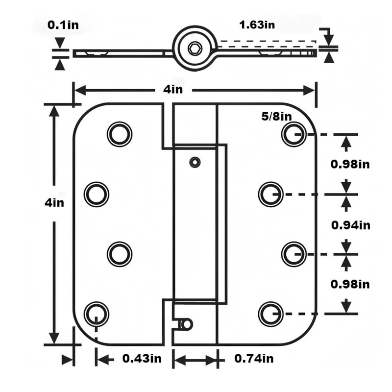 Treasem 2 Pack Self Closing Door Hinges, 4 Inch Spring