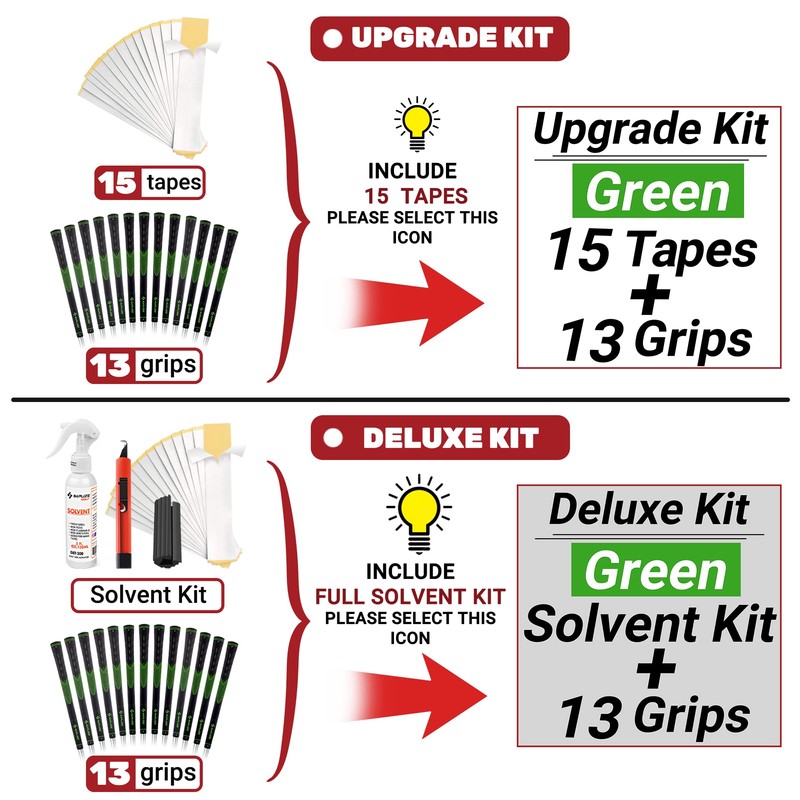 SAPLIZE Golf Grips, 13 Grips with 15 Free Tapes, Rubber