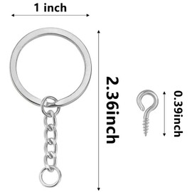Brateuanoii 360 Pieces Key Rings, Key Rings Crafts, Key Ring Blanks for Keys Craft DIY, Jewellery Making, Silver