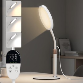 YKeluxon Light Therapy Lamp,10000 Lux LED UV-Free Sunlight Lamp,Full Spectrum Happy Therapy Desklamp with UV-Free,3 Color & 9 Brightness Level & Timer for Home,Office,Decoration