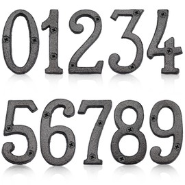 JUXYES Set of 10 Cast Iron House Numbers 3.14 Inch Rustic Nail On Home Address Numbers with Matching Screws Vintage Mailbox Numbers 0 to 9 Outside Door Gate Numbers