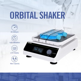 LACHOI LCD Orbital Shaker 40-300RPM Capacity 2KG Lab Shaker with Timer Digital Orbital Shaker with Continuous Mode or Timer Mode for Laboratory,University