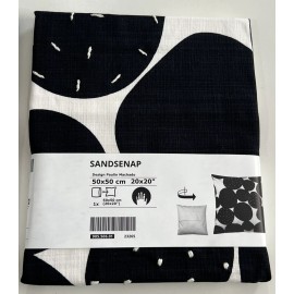 Ikea SANDSENAP pillow Cushion cover, black/white handmade 20x20 " NEW