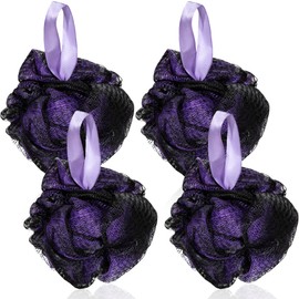 Opaz Esponja de baño y ducha de lufa para el cuidado de la piel, kit de cuidado de la piel, exfoliador de puf exfoliador de bola grande, juego de 4