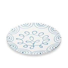 GMUNDNER KERAMIK Dinner Plate Diameter 28 cm Blue Flamed Handmade Ceramic from Austria