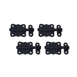 QCAA Deco Durable Steel Sliding Barrel Bolt, 2-1/2'', Black Coated, 4 Pack, Made in Taiwan