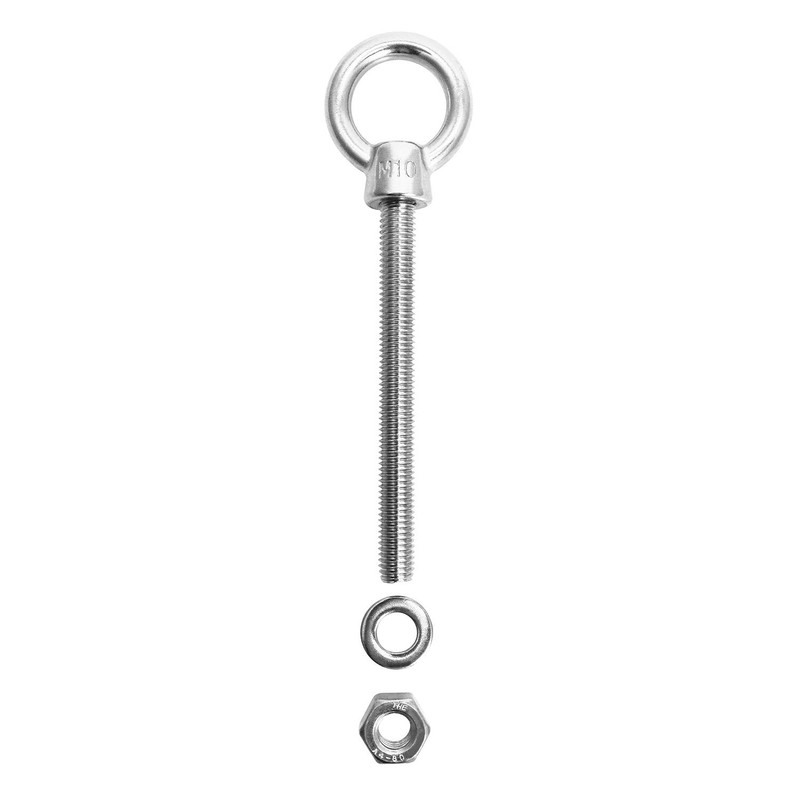 QWORK Stainless Steel Machinery Eye Bolt with Shoulder, 5 Pack