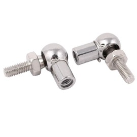 TA-VIGOR 2PCS M6 Rod End Ball Bearings, Female and Male Right-Hand Thread M6x1.0mm, 6mm Bore 45# Steel Gas Spring End Fitting Set for Lids, Doors, Hoods and Motion Control