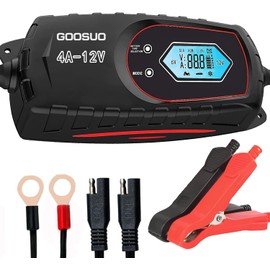 GOOSUO Car Trickle Battery Charger, Battery Maintainer Automatic, 6V 12V Fully Automatic Smart Battery Charger, Trickle Charger Multipurpose Set for Trucks, Motorcycles, Lawn Mower, Scooter