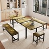 Einhomn 5 Piece Dining Table Set for 4-6, 63" Extendable