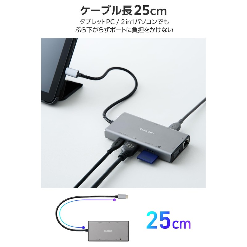 Elecom DST-W15 USB-C Hub Docking Station 10 in 1 Dual