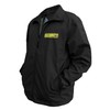 Security Zipped up Windbreaker in Black with Yellow/Reflective Decorations Front