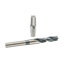 GlowShift 3/8-18 NPT Drill & Tap Kit - 3/8" Carbon Steel Tap & 37/64" High Speed Steel Drill Bit Set
