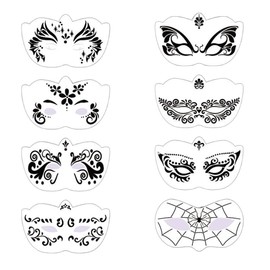 Reusable Stencils, Pack of 8 Tattoo Stencils Children Reusable Stencils for Face and Body Tattoo, Reusable Stencils for Children Adults