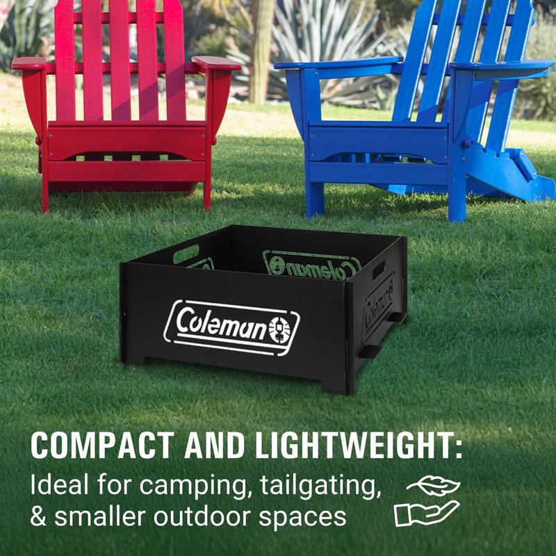 Coleman Pack-A-Way 10” Portable Fire Pit, Collapsible Wood Burning Fire