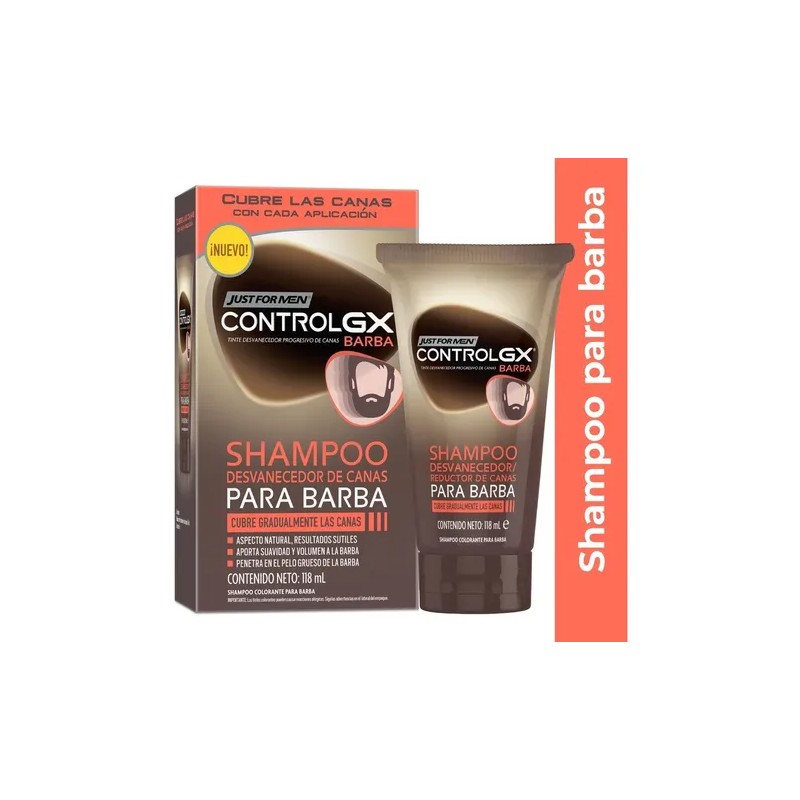 Just For Men Shampoo Desvanecedor Control Gx Barba 2-pack