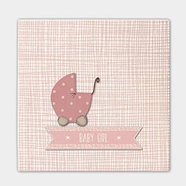 East of India Pink Baby Girl Wood Memory Keepsake Trinket Box 14x14x13.5cm