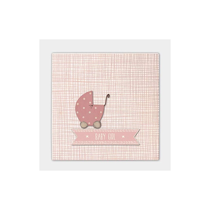 East of India Pink Baby Girl Wood Memory Keepsake Trinket