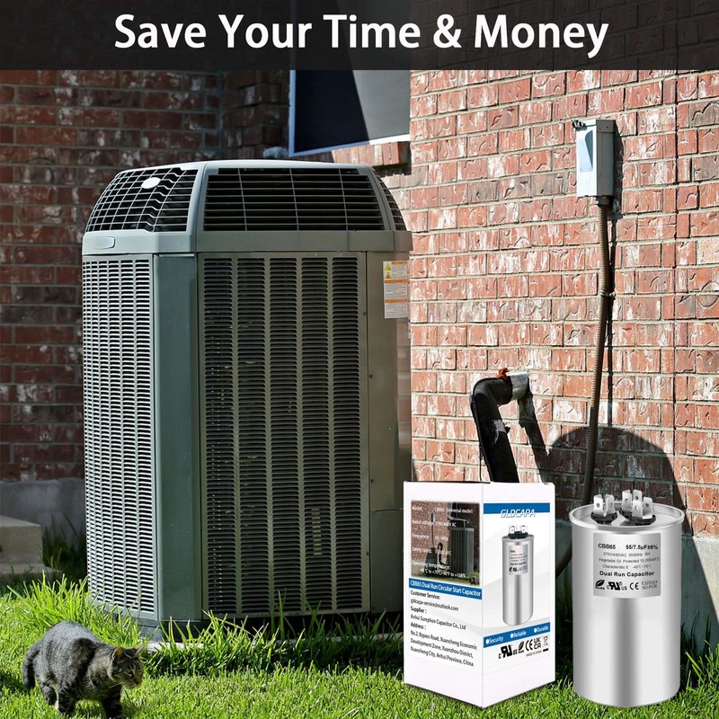 55/7.5 uF 55+7.5 MFD 370V or 440V Dual Run Start