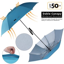 Prospo 62/68 inch Golf Umbrella UV Protection Auto Open Large Windproof Stick Vented Sun Rain Umbrellas